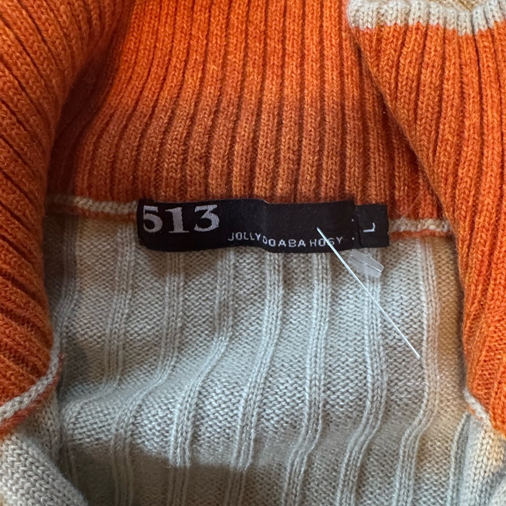 513 Clothing Concepts Retro Striped 1/4 Zip Sweater - Wool Blend - Size Large - Picture 8 of 11